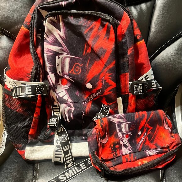 Naruto Nine Tails Black and Red 2 piece back pack